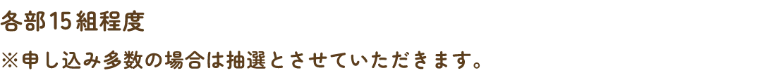 各部15組程度